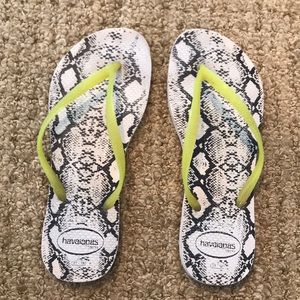 Havaianas slim size 6 37-38 neon snakeskin print